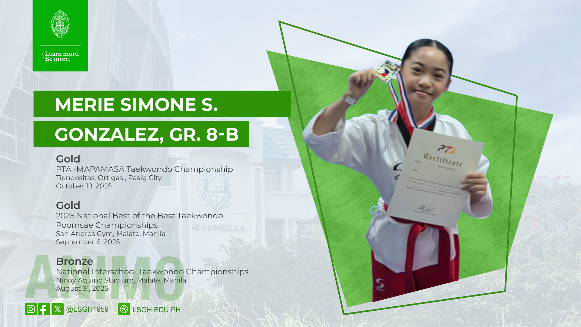 Gonzales shines in various taekwondo championships