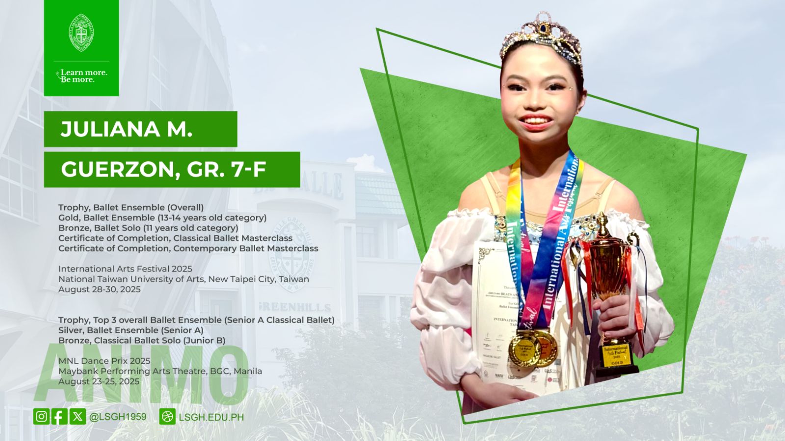 Guerzon shines in international and national dance competitions