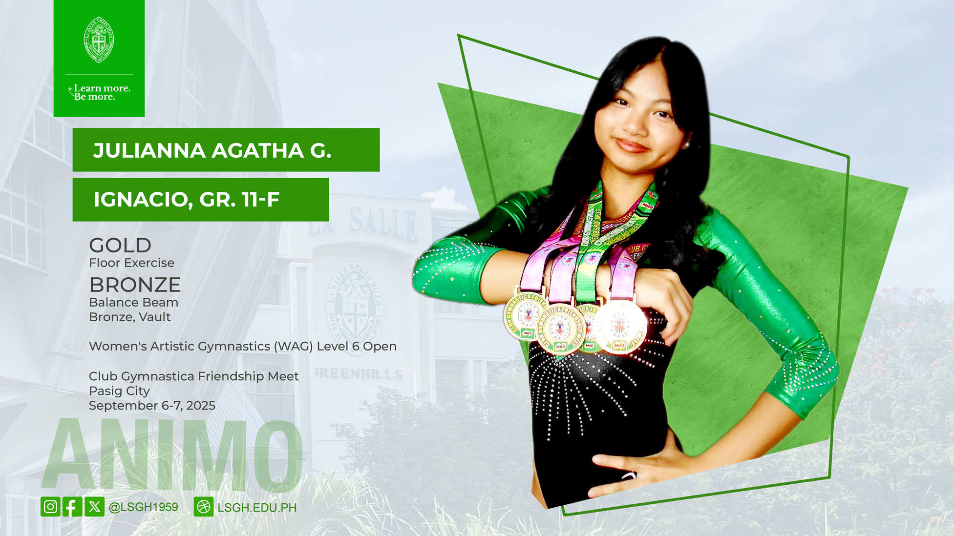 Ignacio wins gold and bronze medals in gymnastics