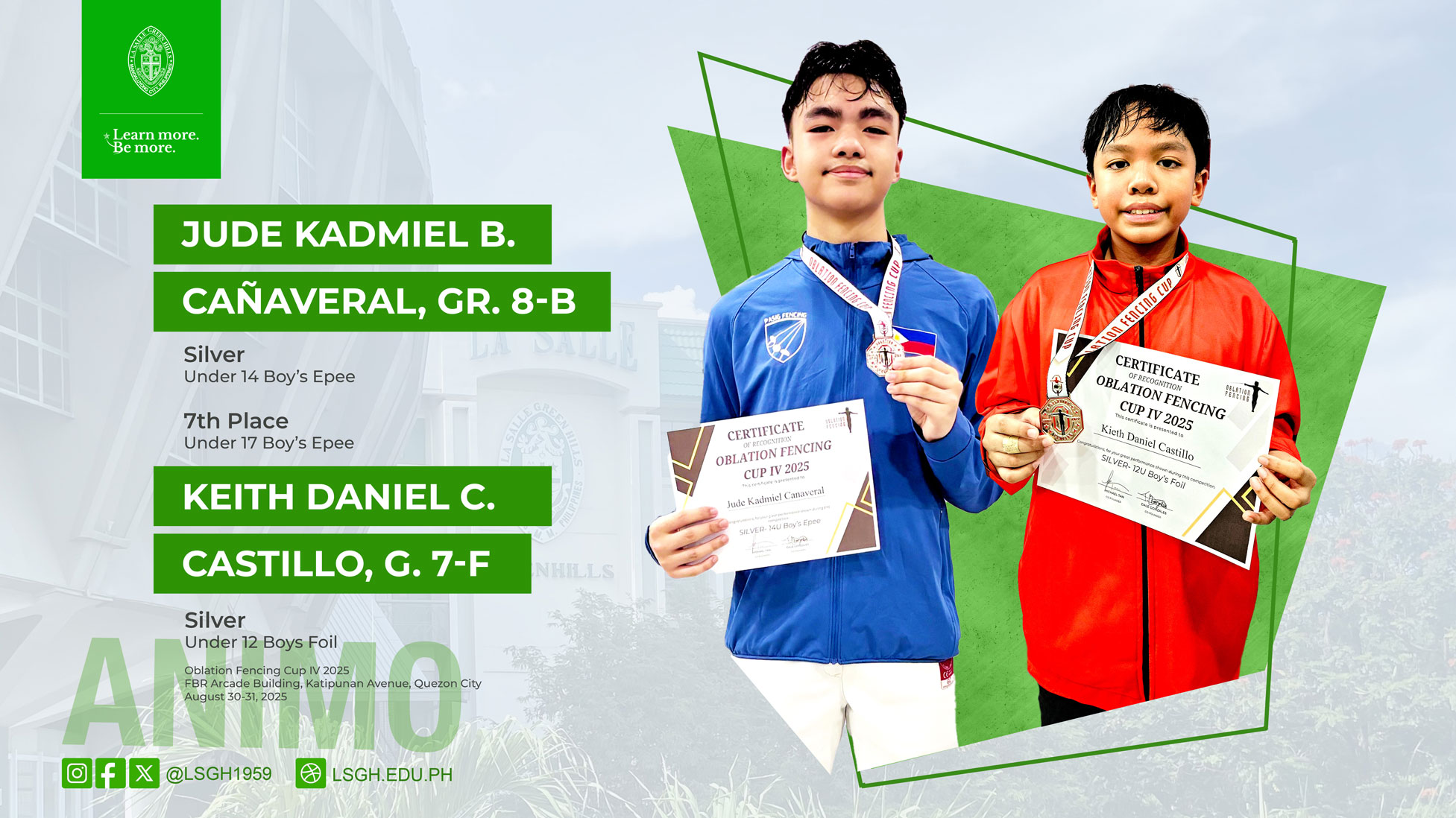 LSGH fencers score silver medals in the Oblation Fencing Cup IV 2025