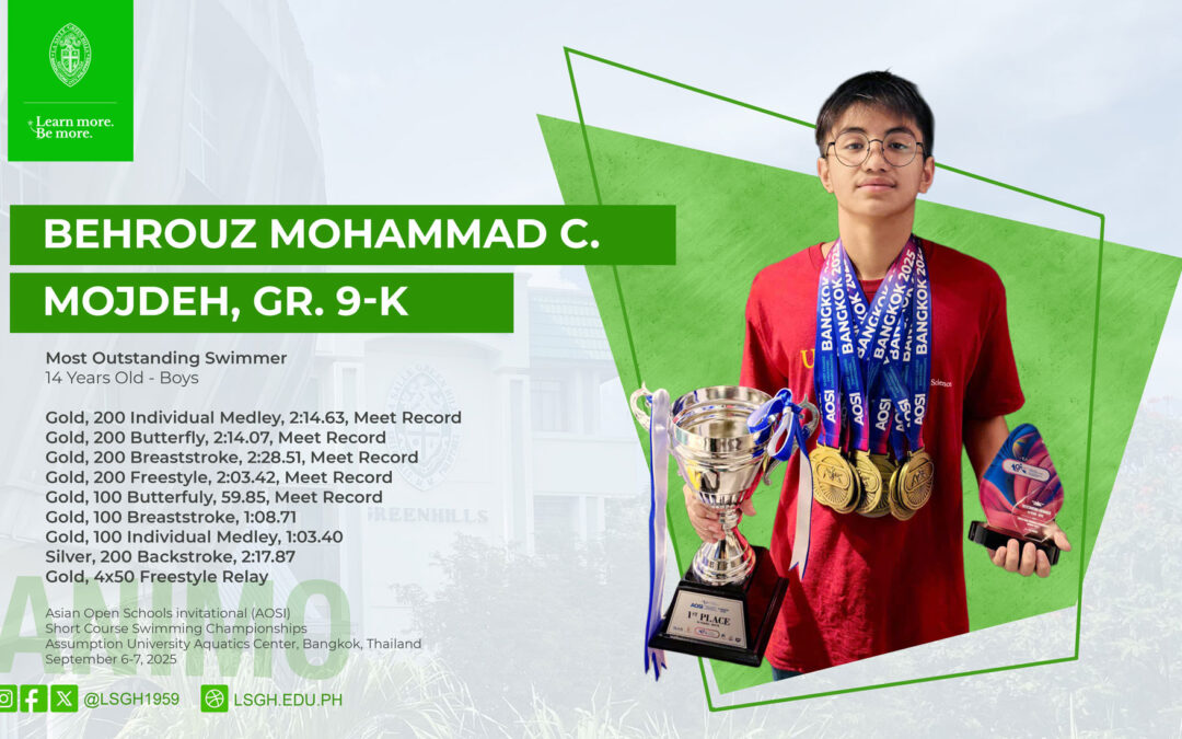 Mojdeh named Most Outstanding Swimmer at Asian Open Schools Invitational