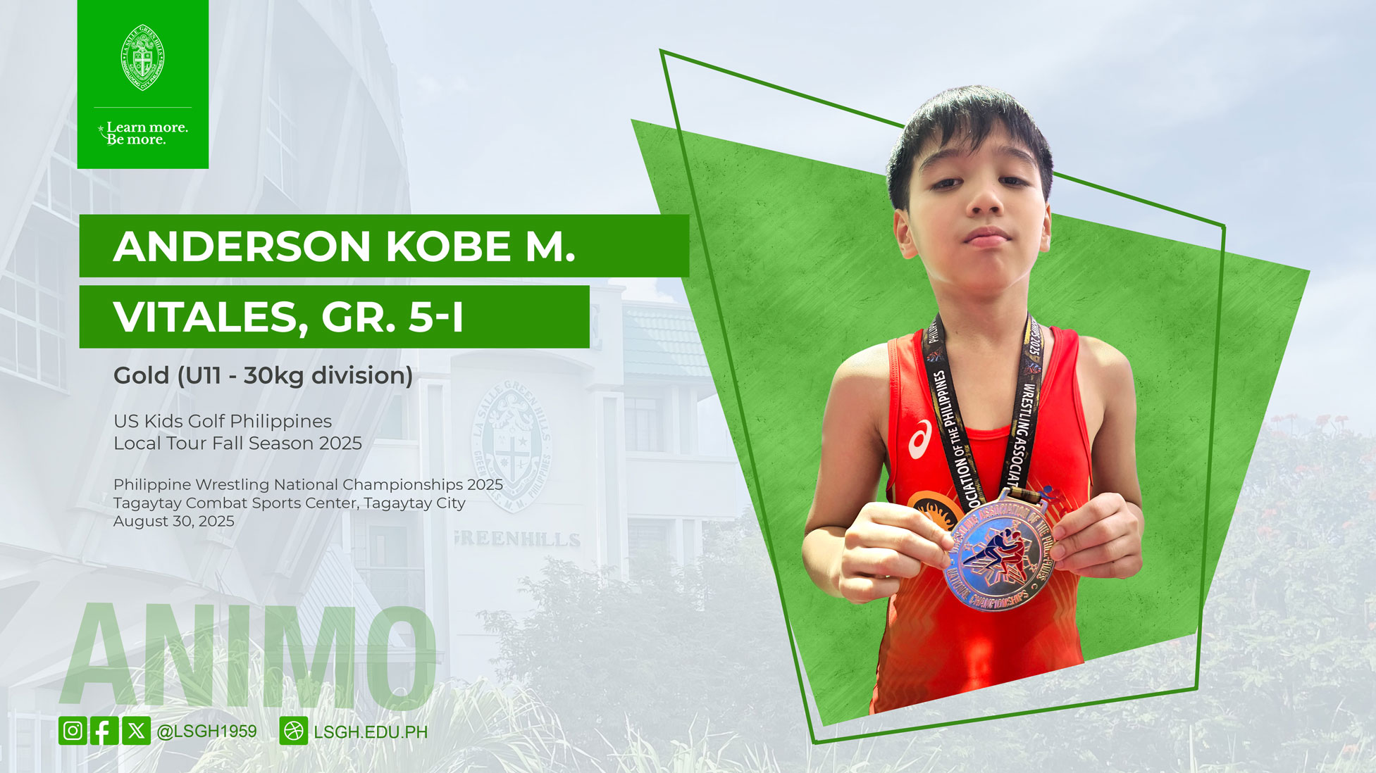 Vitales wins gold at the Philippine Wrestling National Championships 2025