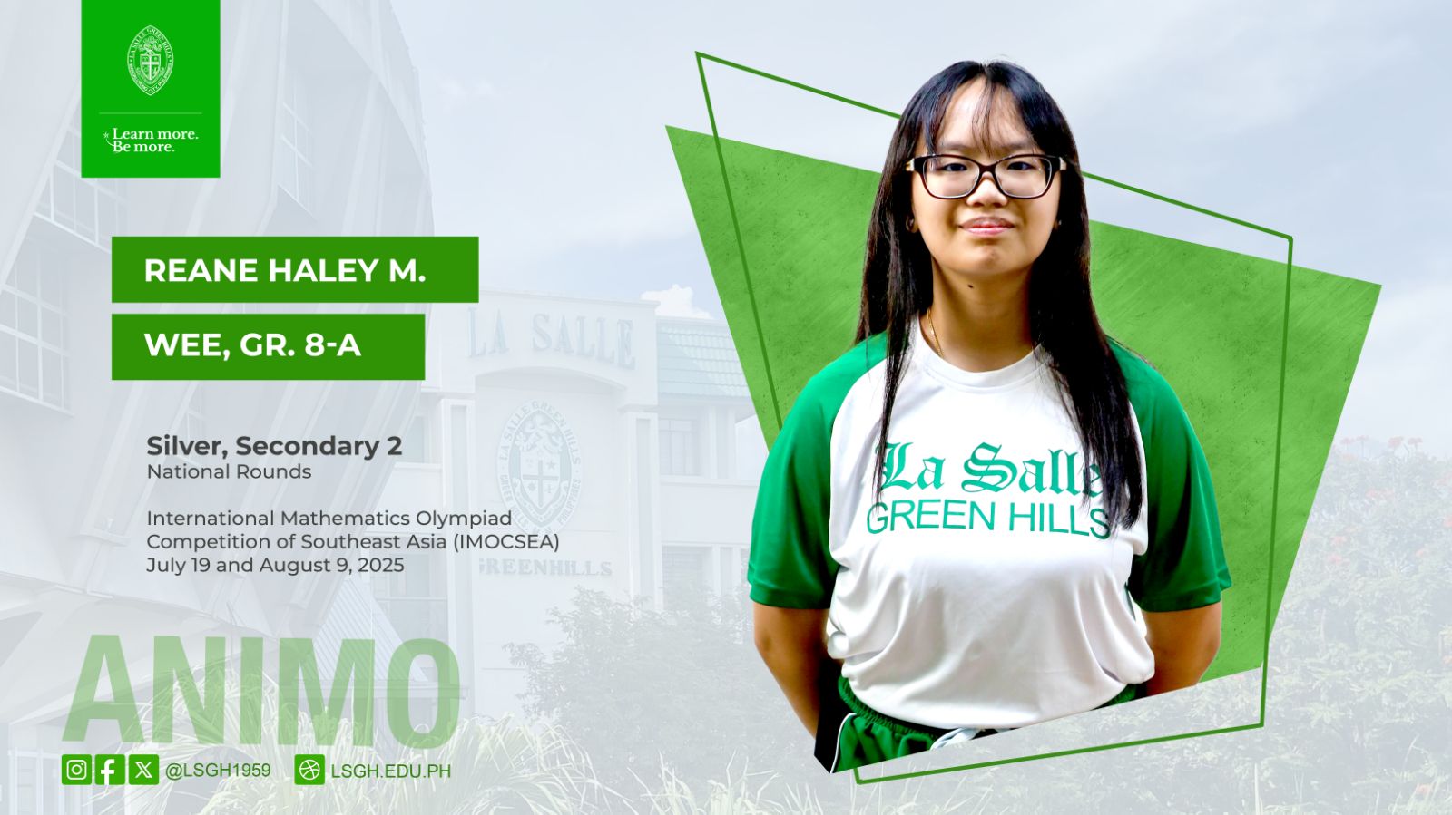 Wee bags silver in the International Mathematics Olympiad Competition of Southeast Asia