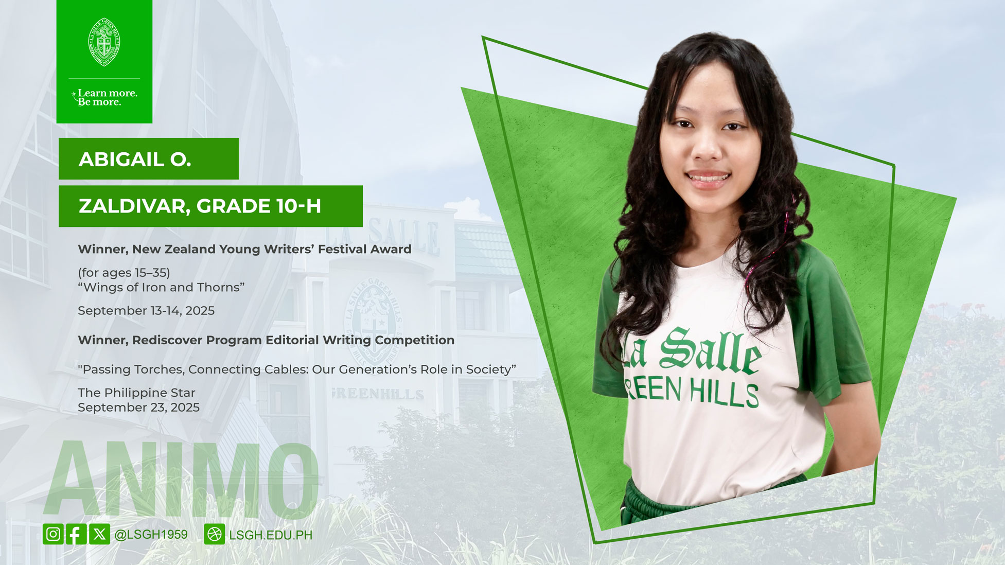 Zaldivar achieves international and national acclaim in literary competitions