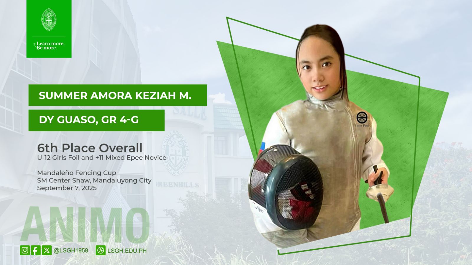 Dy Guaso achieves Top 6 finish at Mandaleño Fencing Cup!