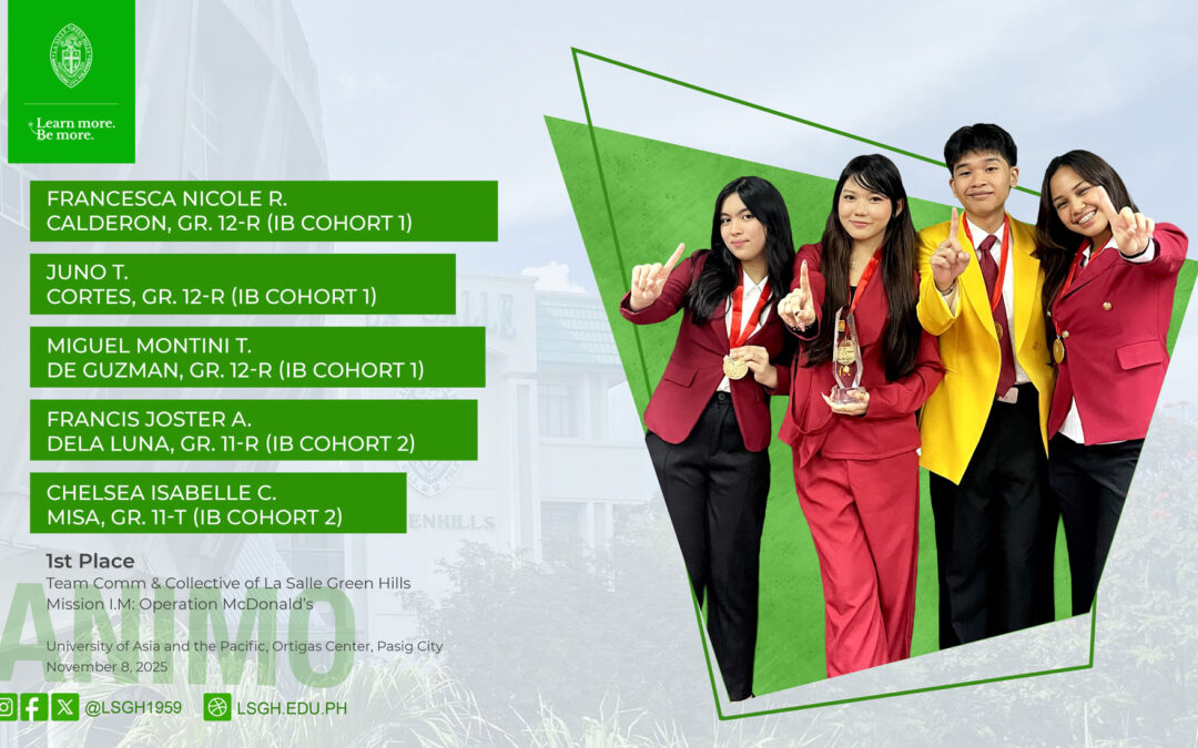 LSGH IB students secure 1st Place at UAAP’s Mission I.M. marketing competition