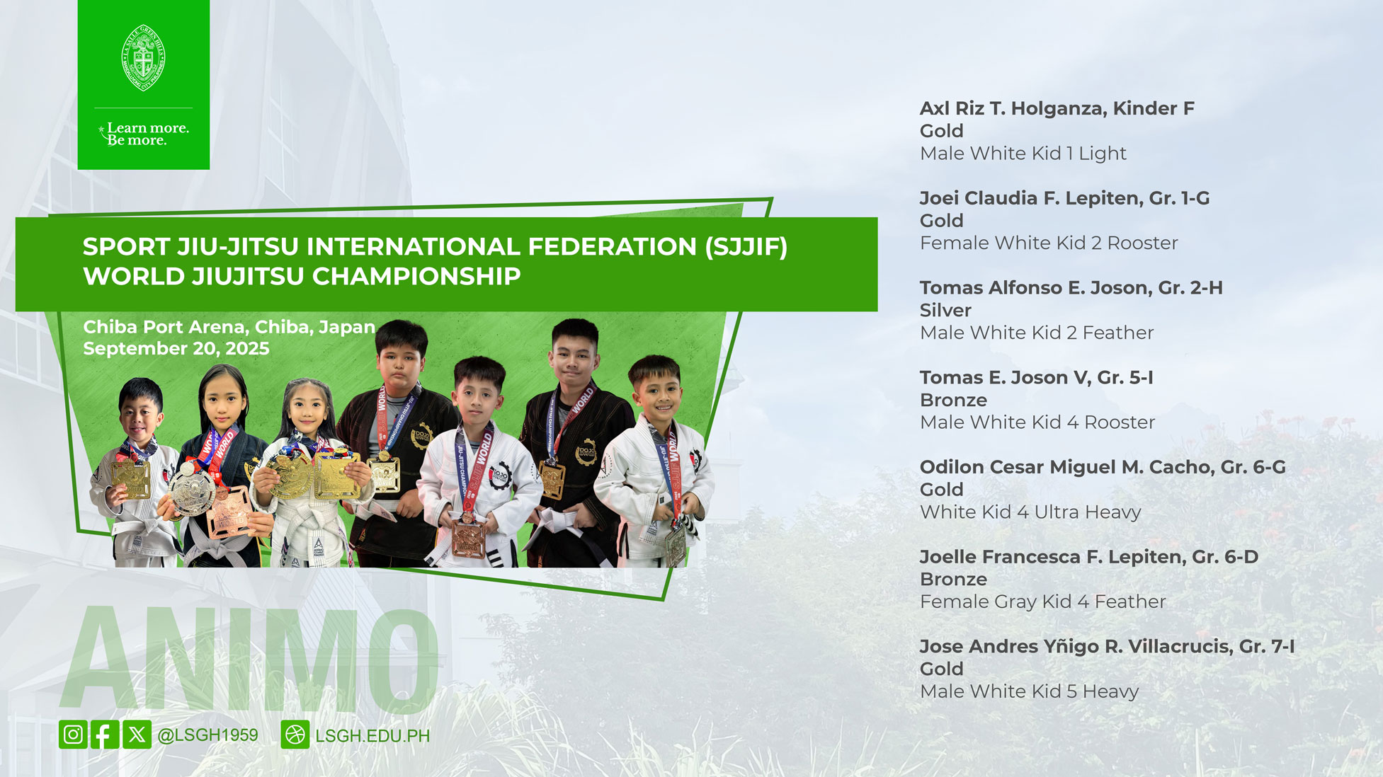 LSGH jiu-jitsu team shines in Chiba, Japan