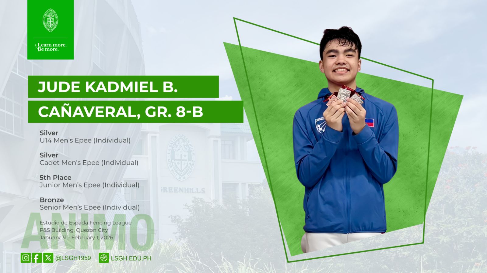 Cañaveral bags 2 silver, 1 bronze, and 5th place finish in fencing event