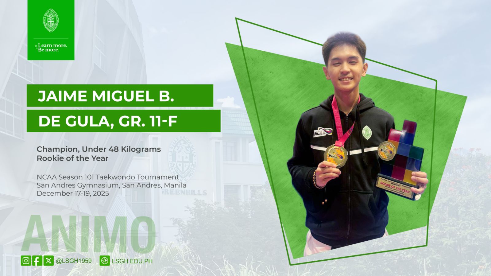 De Gula hailed NCAA Season 101 Rookie of the Year