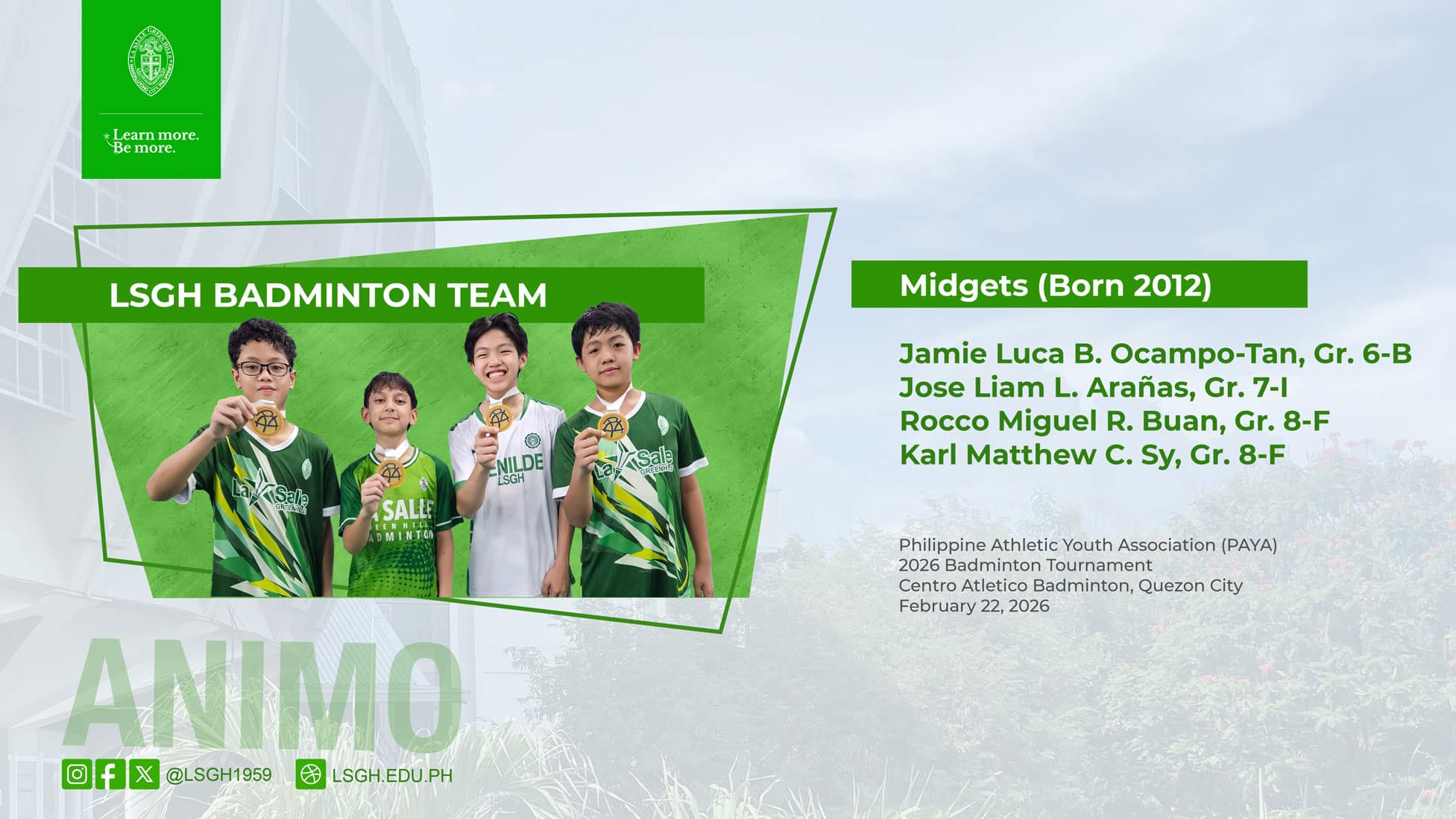 LSGH Badminton Team bags bronze at PAYA 2026