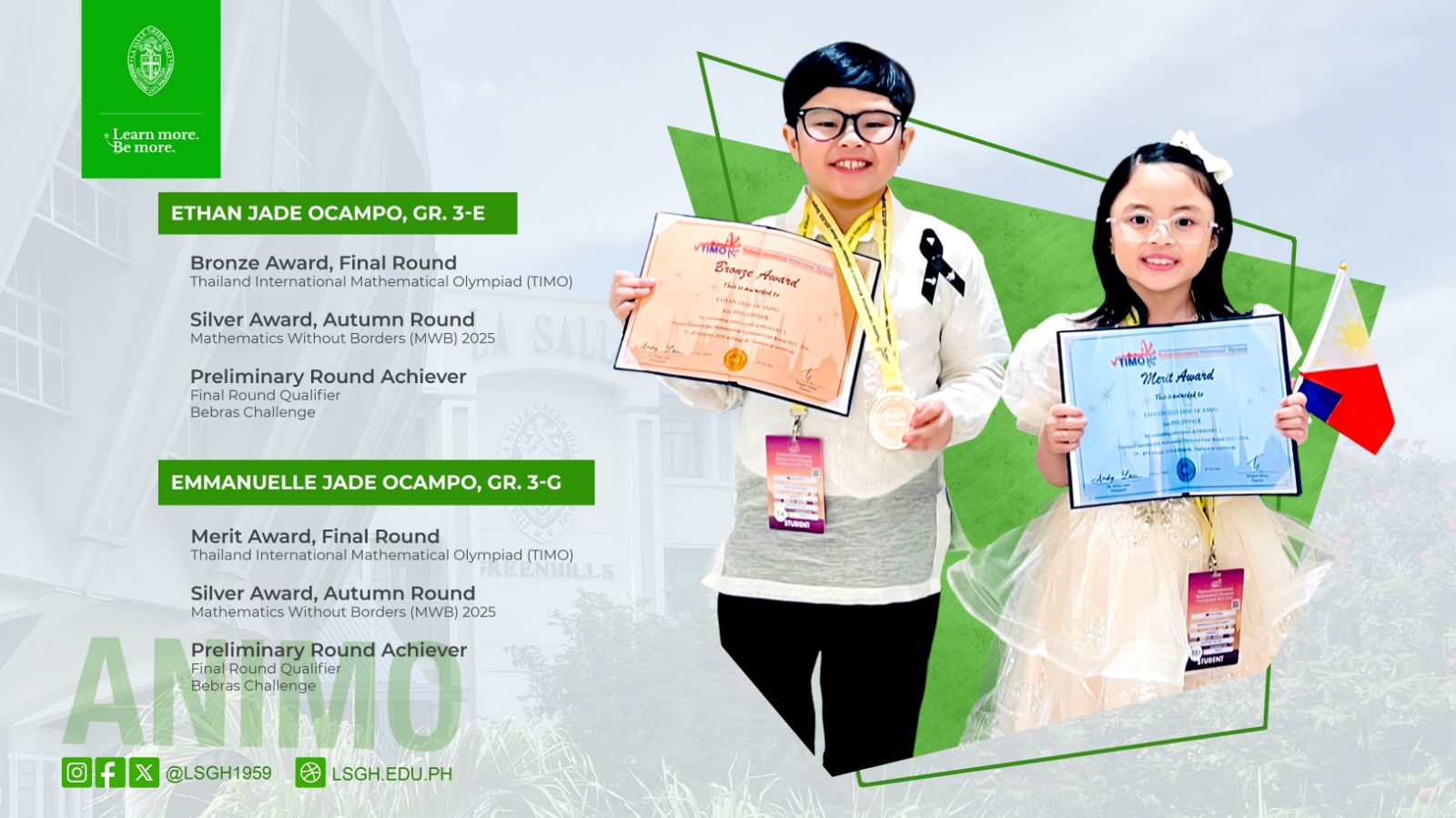 Ocampo twins shine in global math competitions