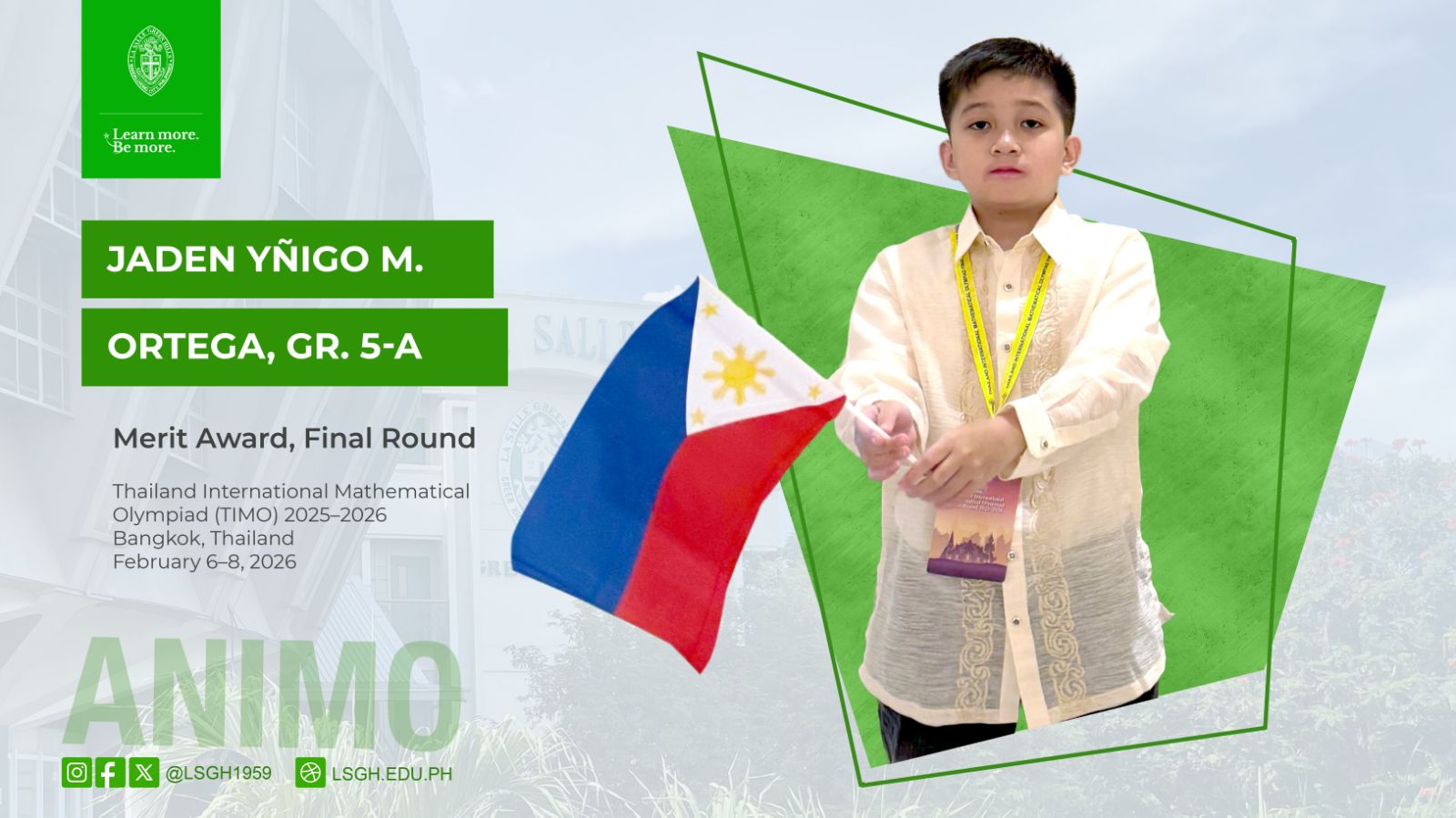 Ortega wins Merit Award at TIMO 2025 Final Round