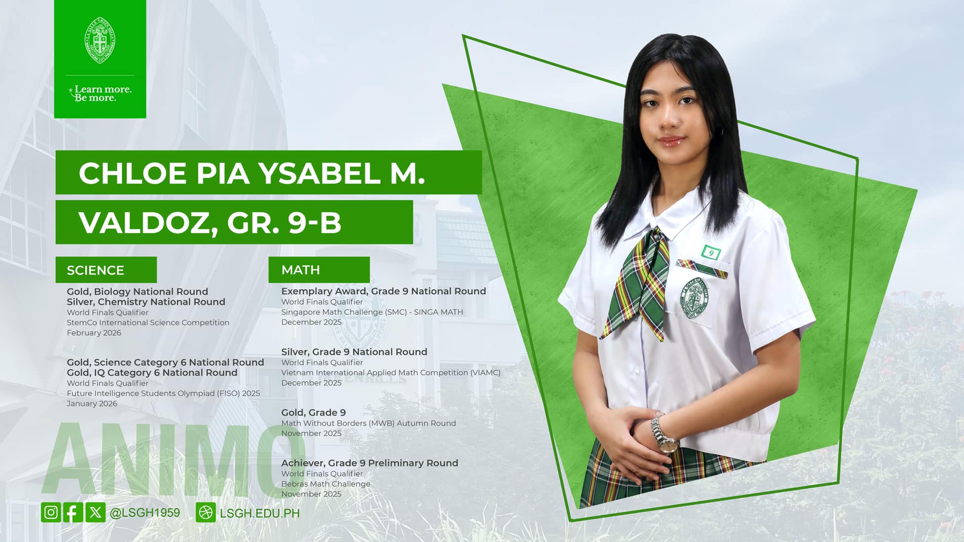 Valdoz shines in multiple international Science and Math competitions