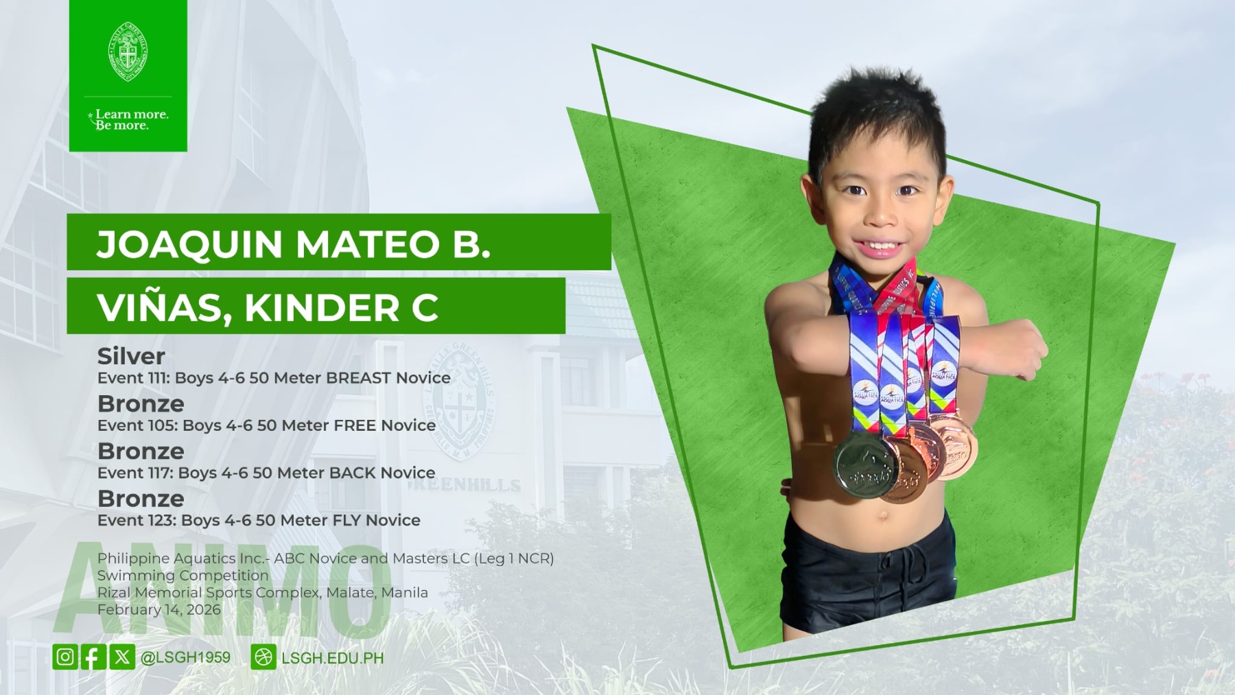 Viñas shines at ABC Novice Swim Meet