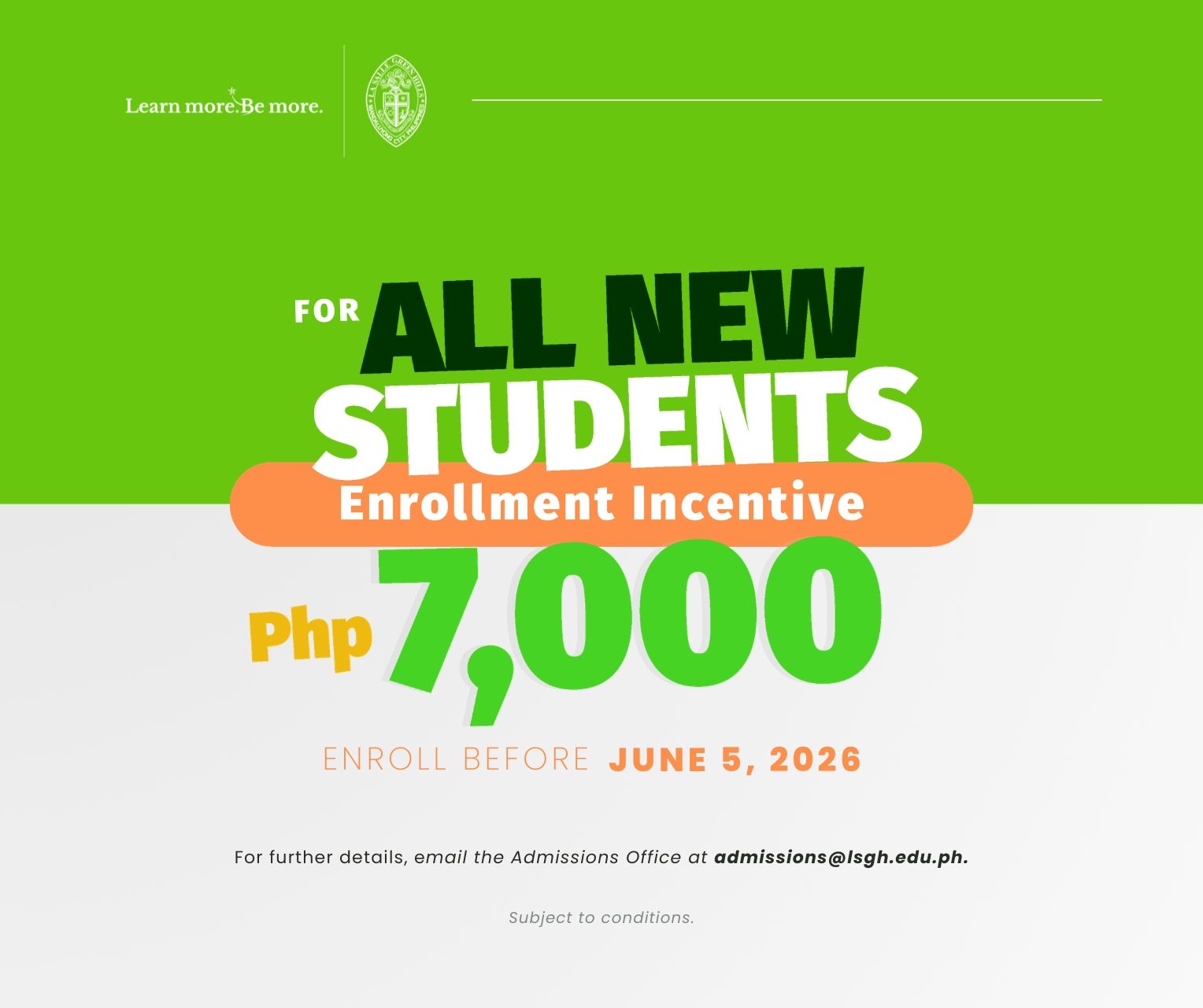 We are excited to welcome new families to the La Salle Green Hills community for School Year 2026-2027!