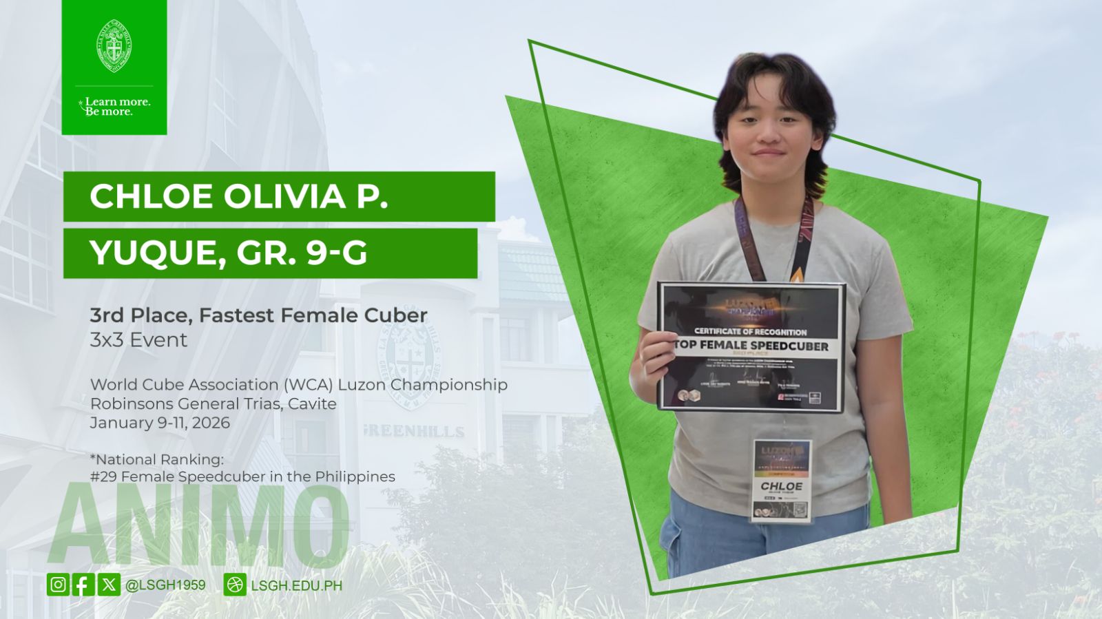 Yuque shines at the WCA Luzon Championship 2026