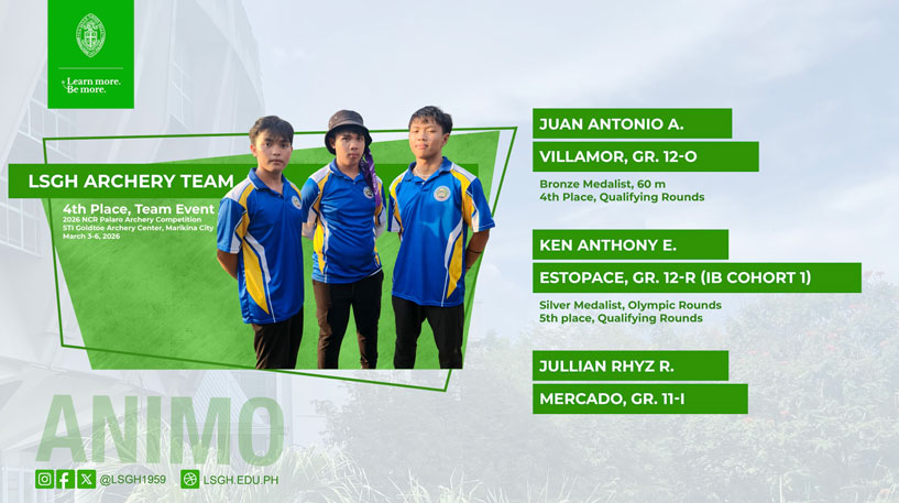 LSGH Archery Team finishes 4th at the 2026 NCR Palaro