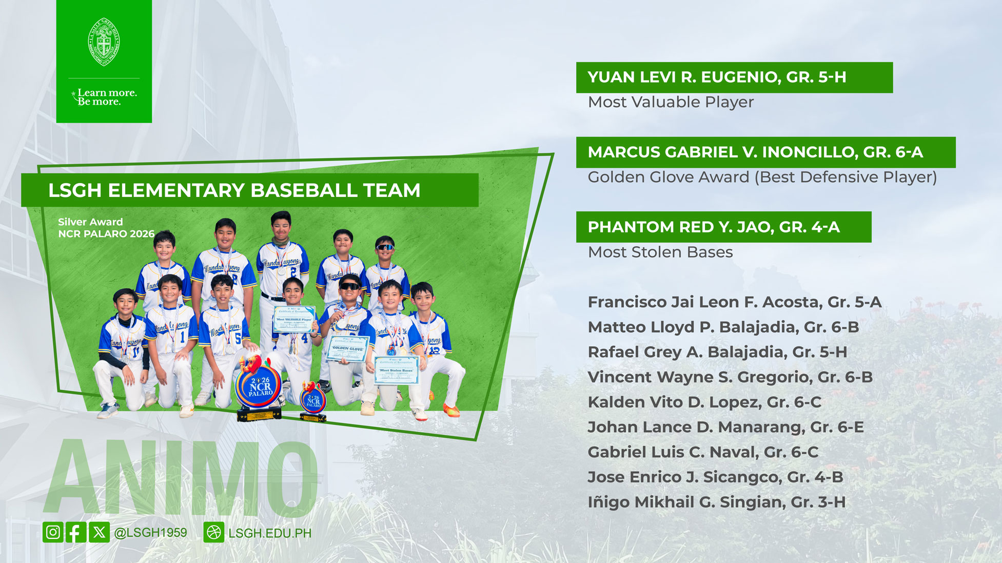 Silver finish for LSGH Elementary Baseball Team