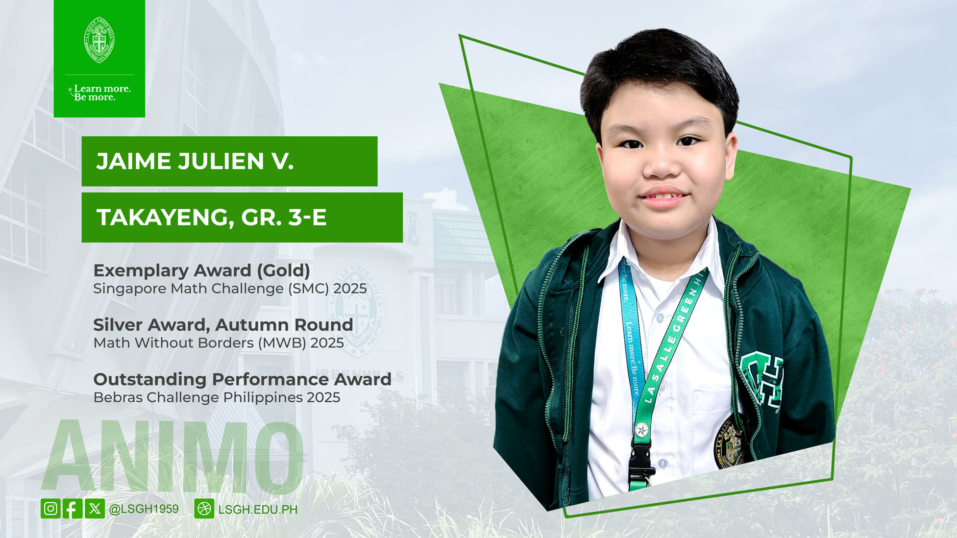 Takayeng excels in international math contests
