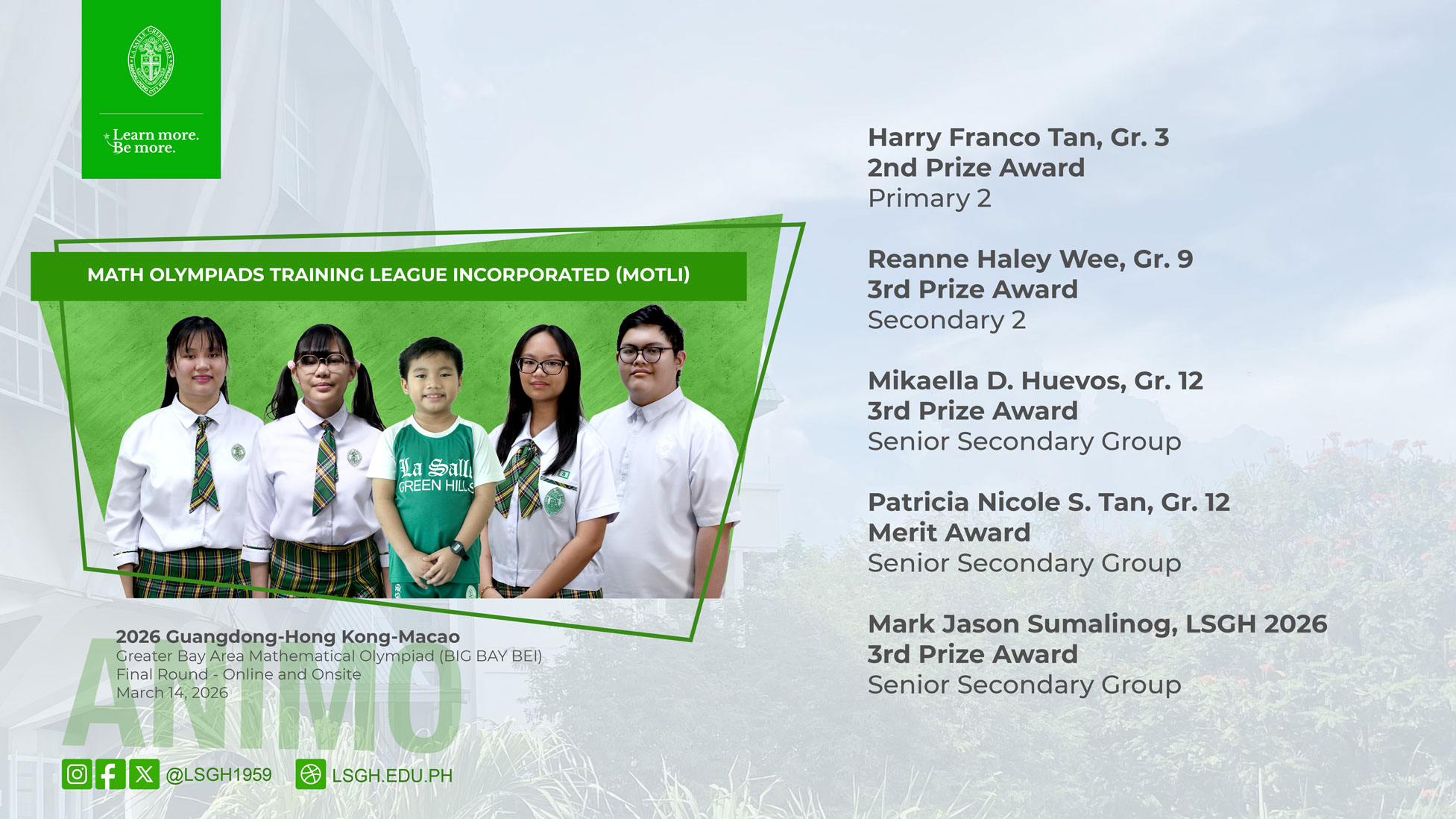 LSGH Junior and Senior High School students excel in TIMO 2025-2026 Final Round
