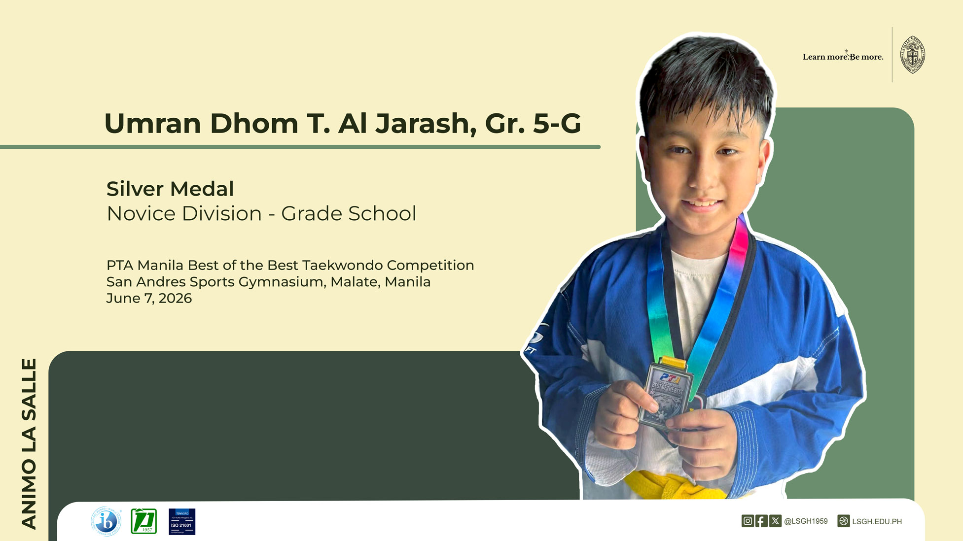 Al Jarash clinches silver in PTA Manila Taekwondo competition