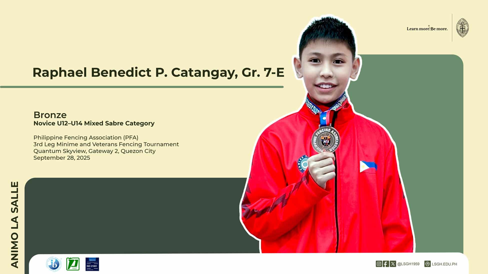 Catangay secures podium finish at PFA Fencing Tournament
