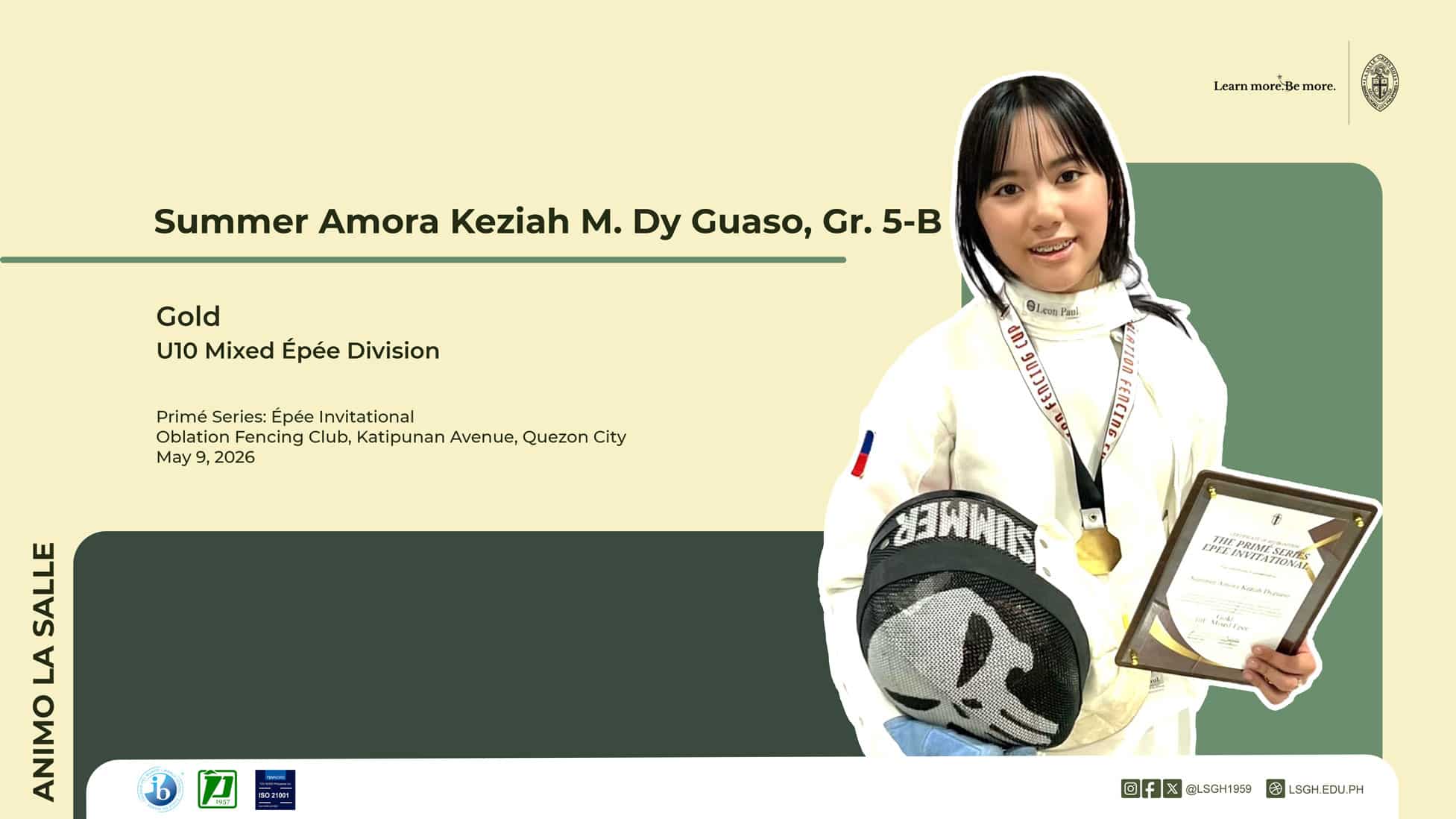 Dy Guaso triumphs at Prime Series Epee Invitational