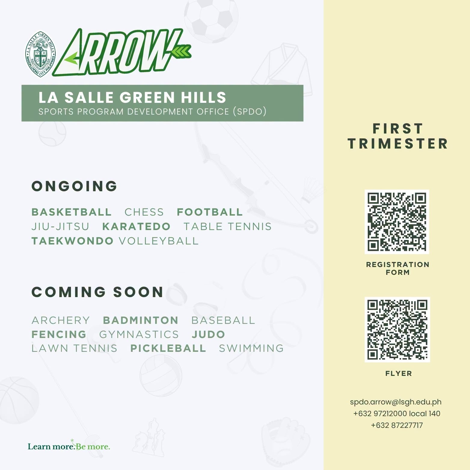 Enrollment is open for the LSGH ARROW Sports Program