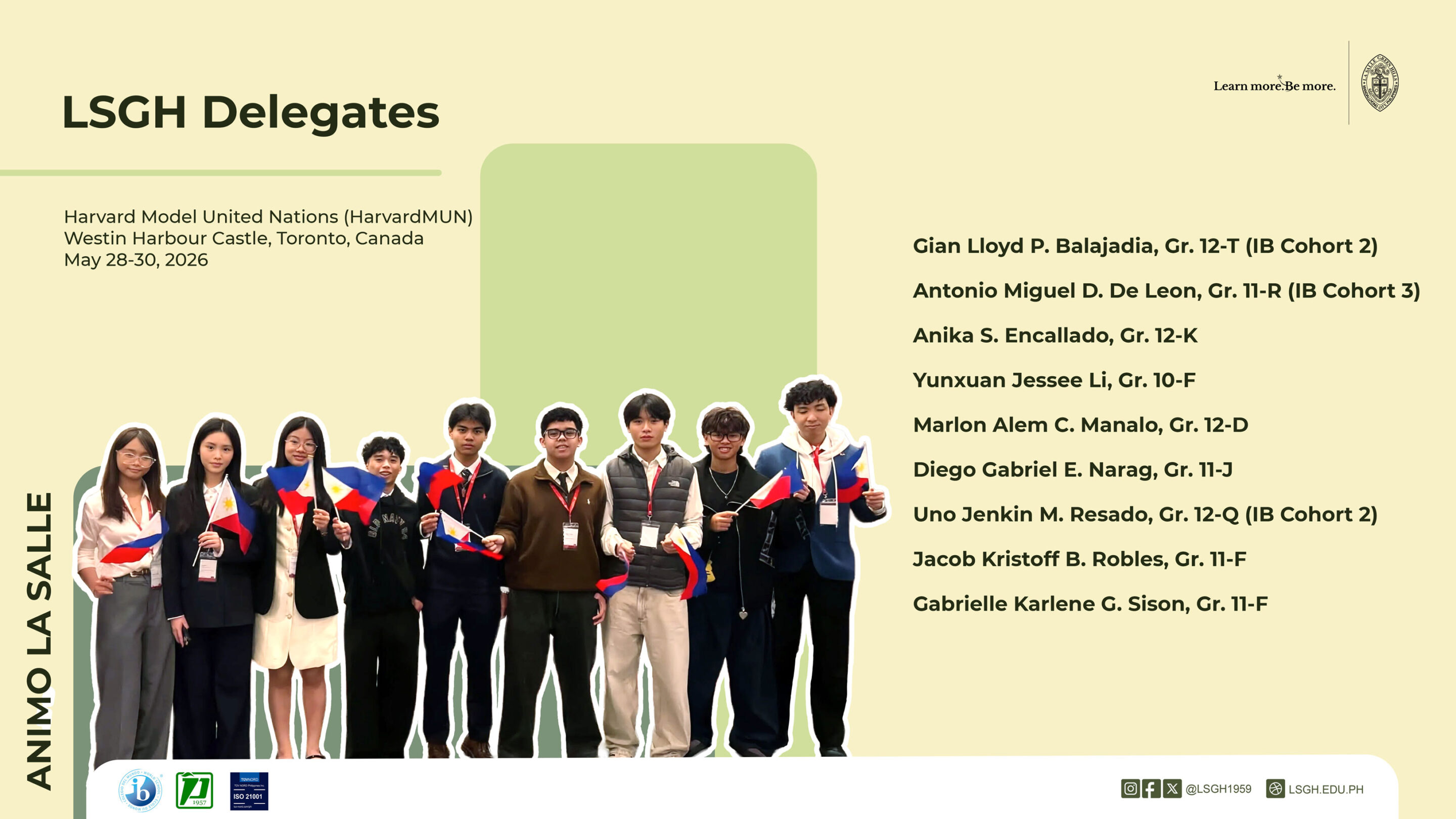 LSGH delegates shine at inaugural Harvard MUN Canada!