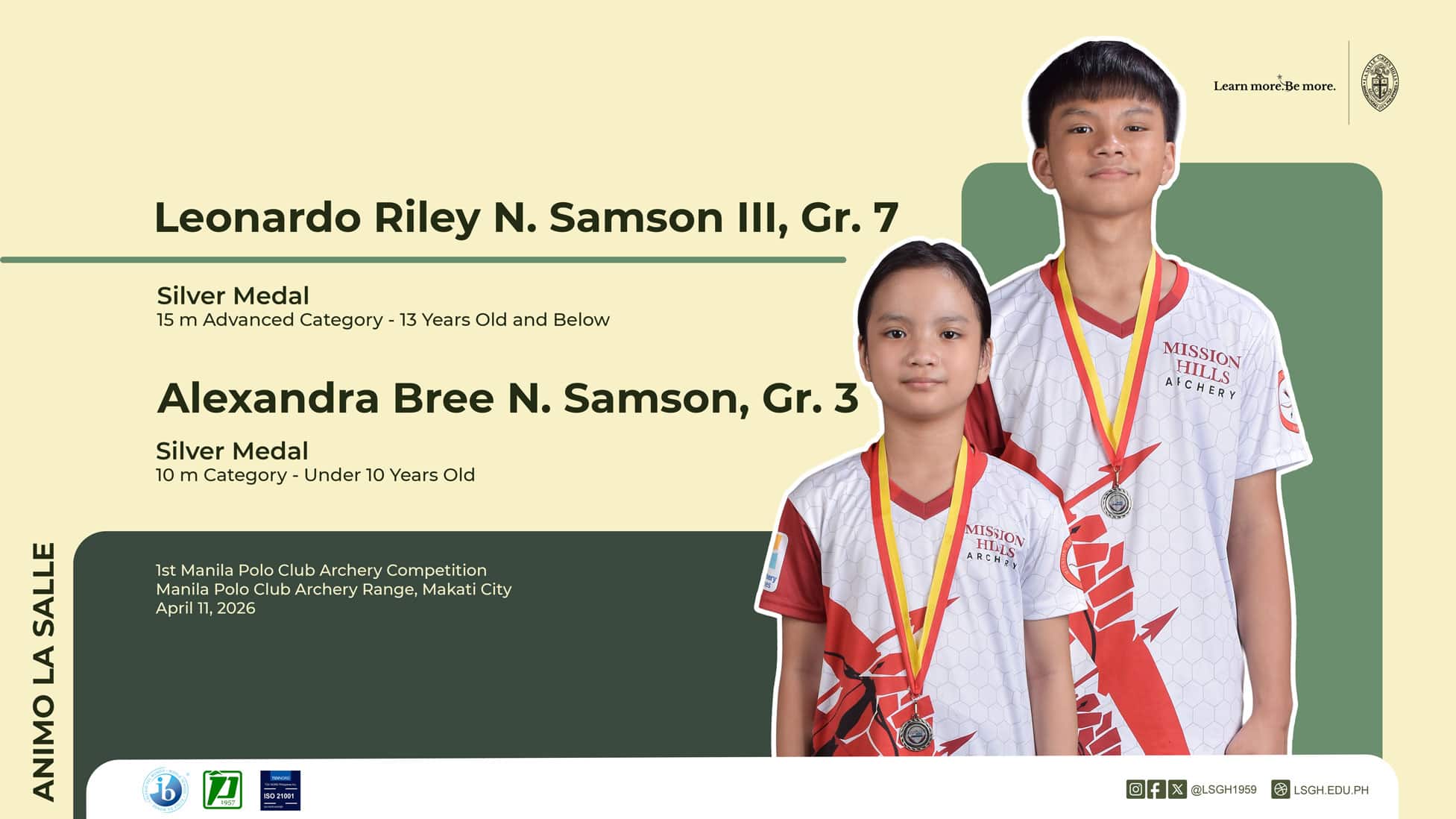 La Salle Green Hills celebrates the archery triumphs of the Samson siblings