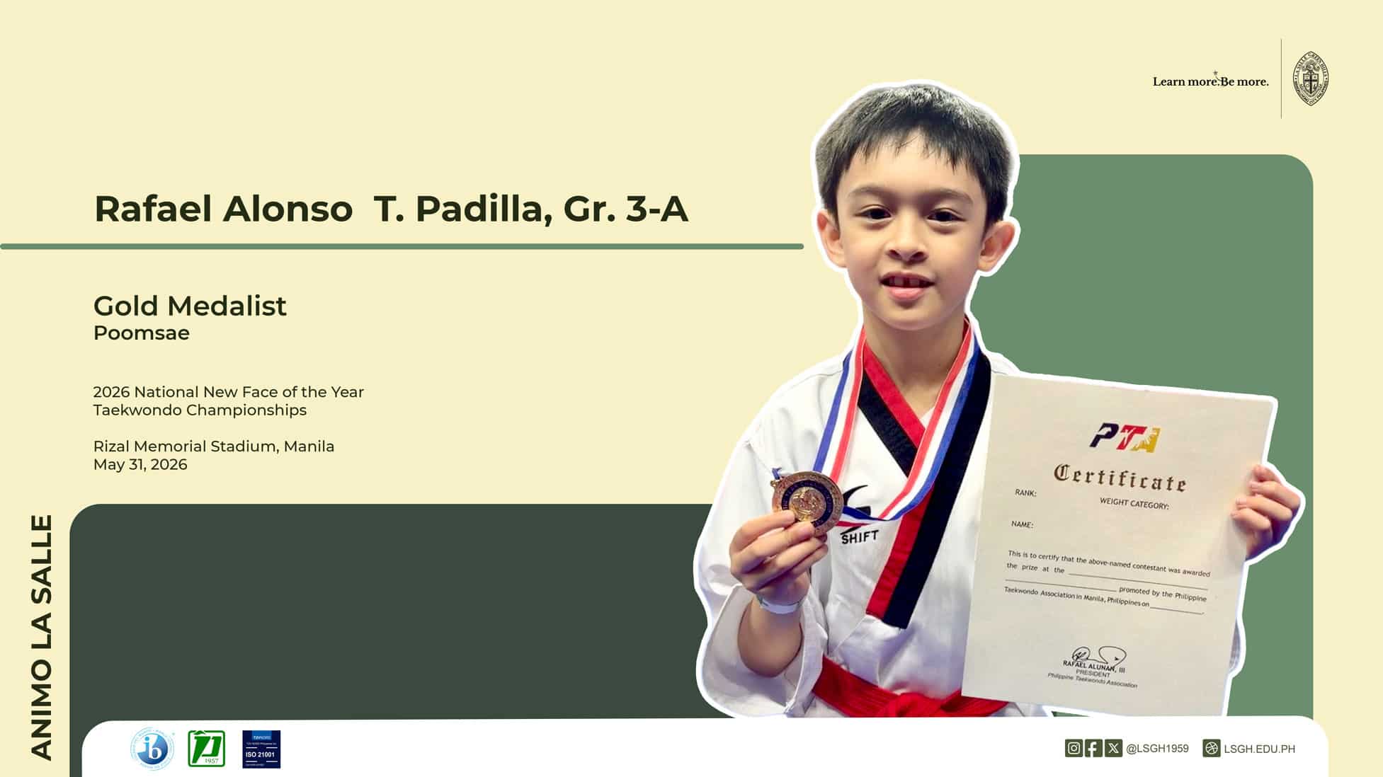 Rafael Alonso Padilla Earns Gold at the 2026 National New Face of the Year Taekwondo Championships