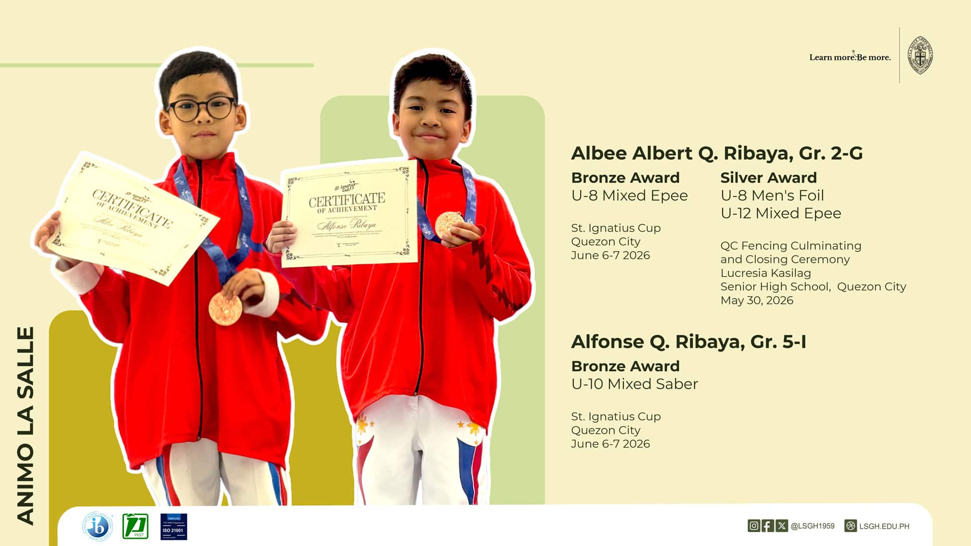 Ribaya Brothers Earn Honors in Youth Fencing Tournaments