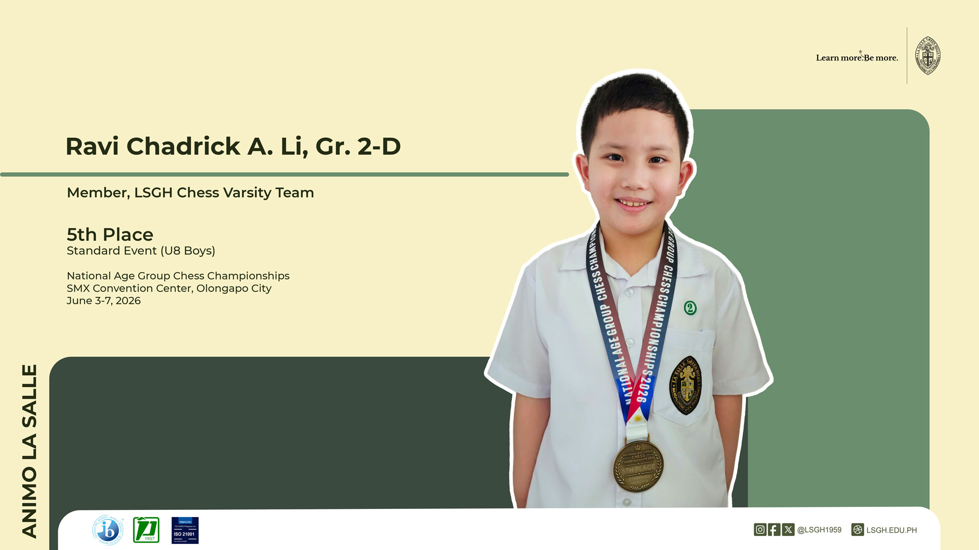 Ravi Li Earns 5th Place in National Chess Championship