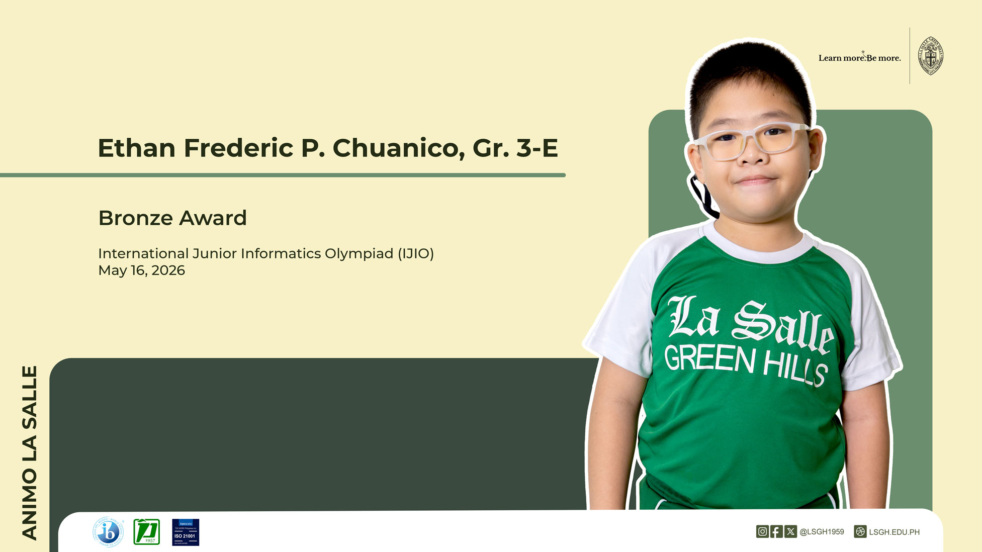 Young Lasallian Ethan Chuanico Shines in IJIO
