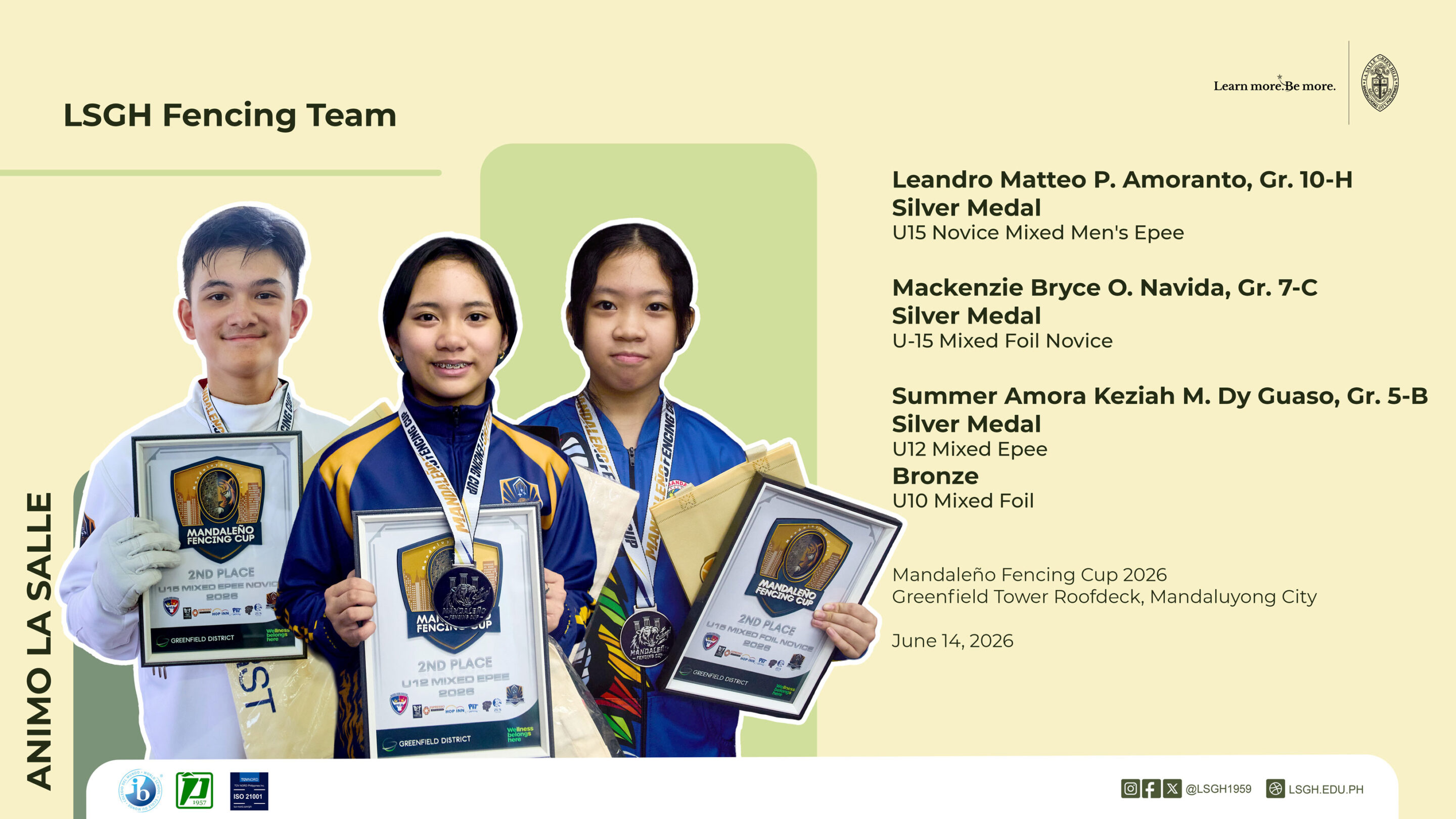 Young Fencers, Outstanding Performance