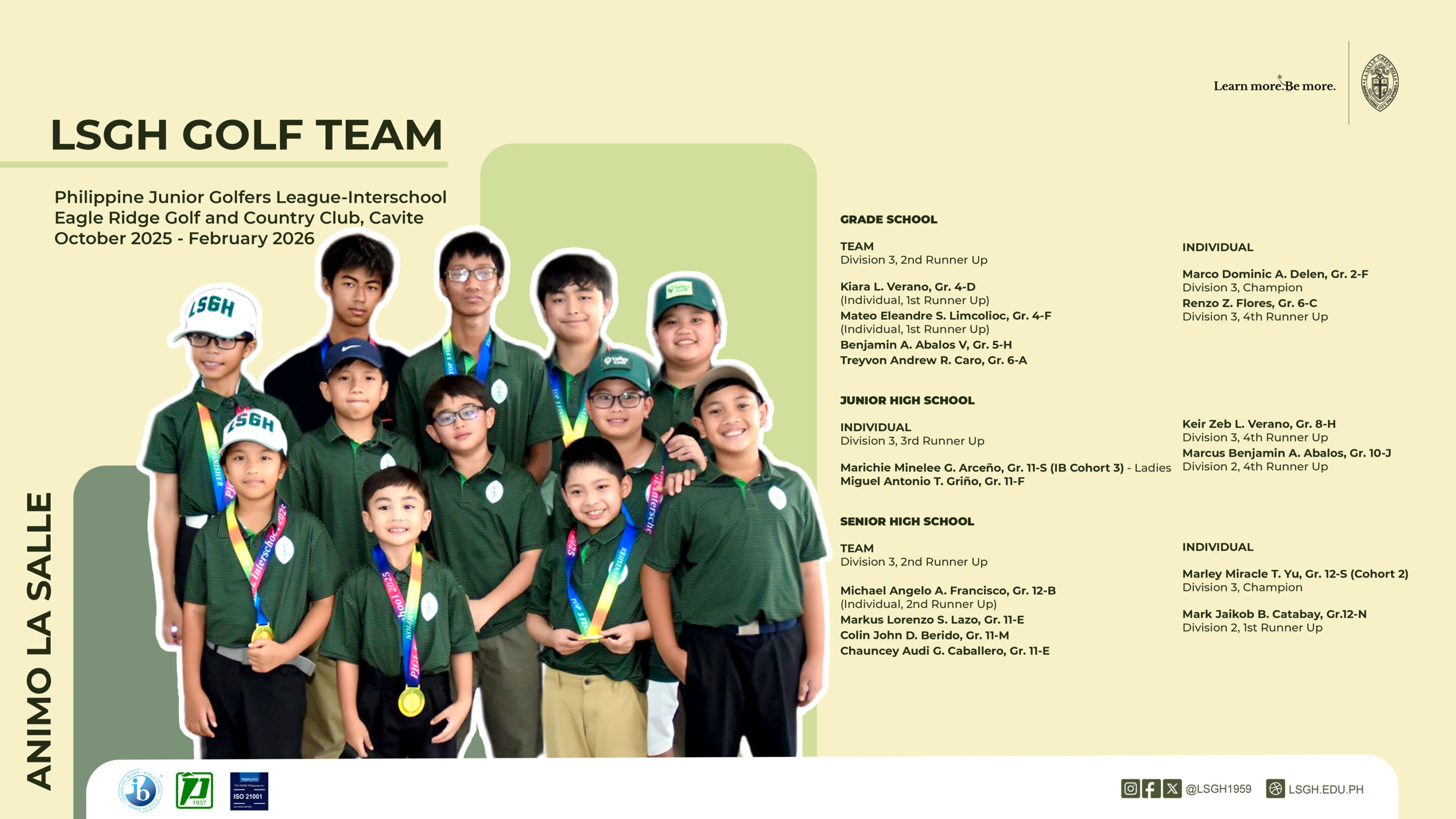 Lasallian Golfers Shine on the Course
