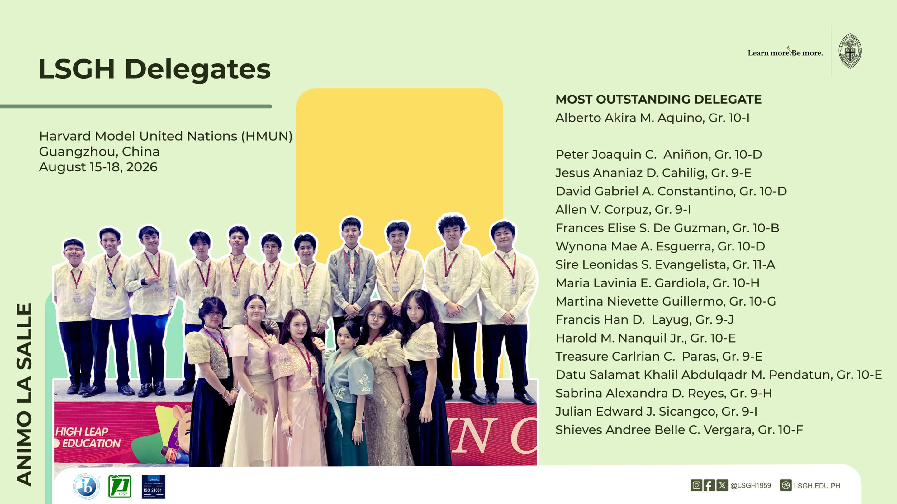 LSGH Delegates Shine at HMUN Guangzhou 2026