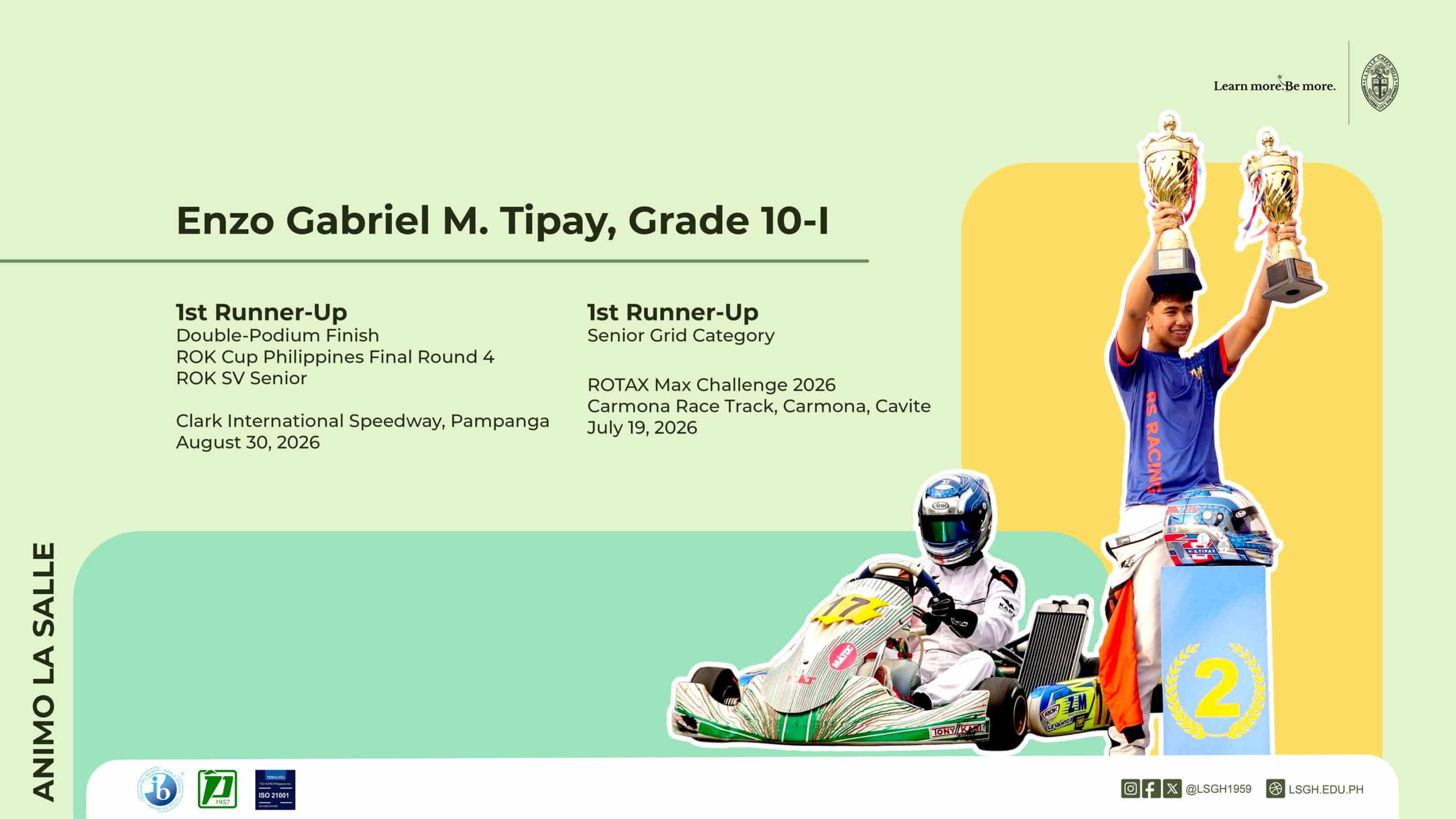 Enzo Gabriel Tipay Takes on the Senior Grid