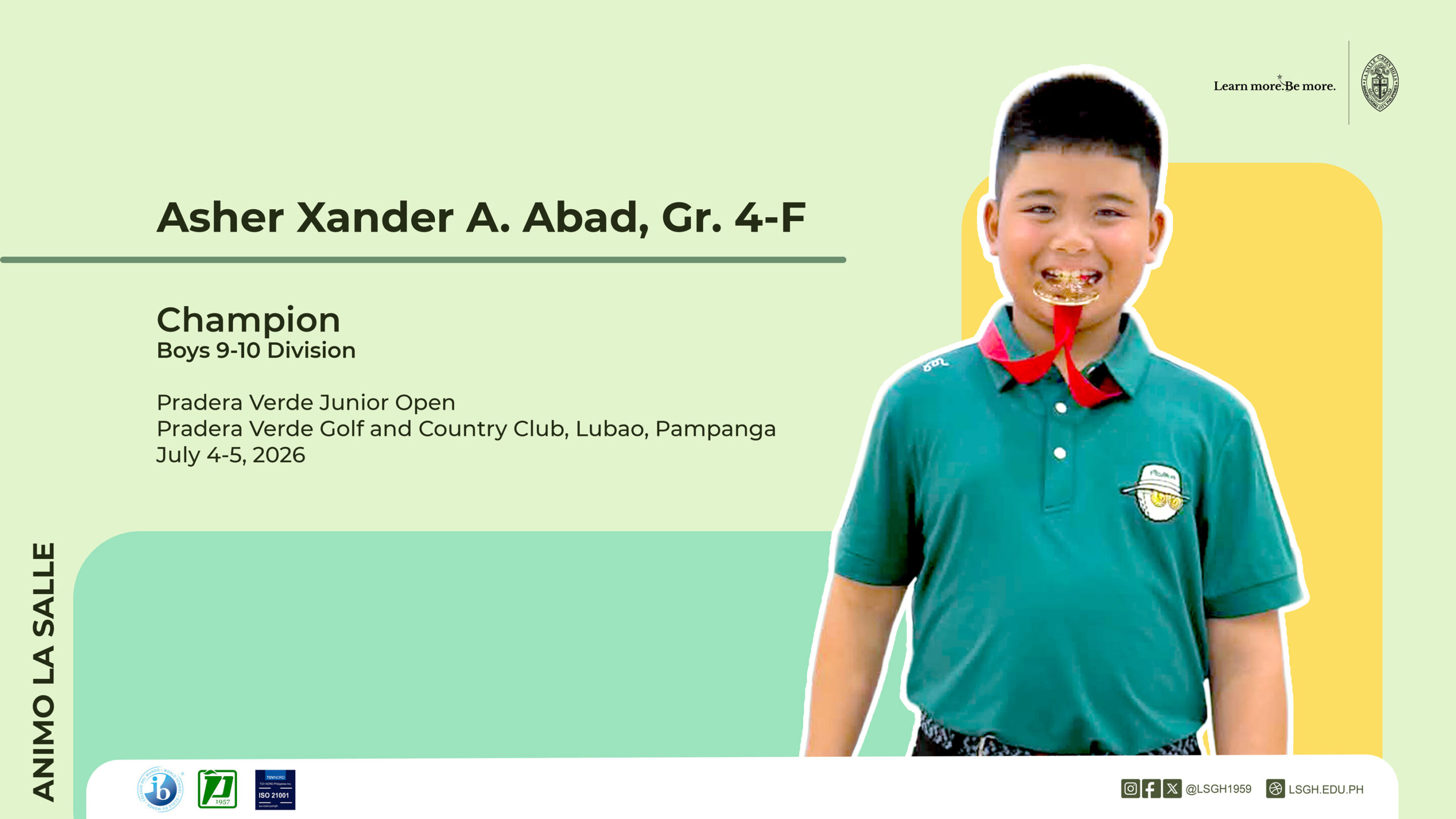 Asher Abad Claims Championship at Pradera Verde Junior Open