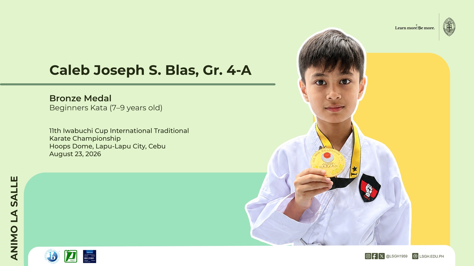 Caleb Blas Strikes Bronze at International Karate Championship