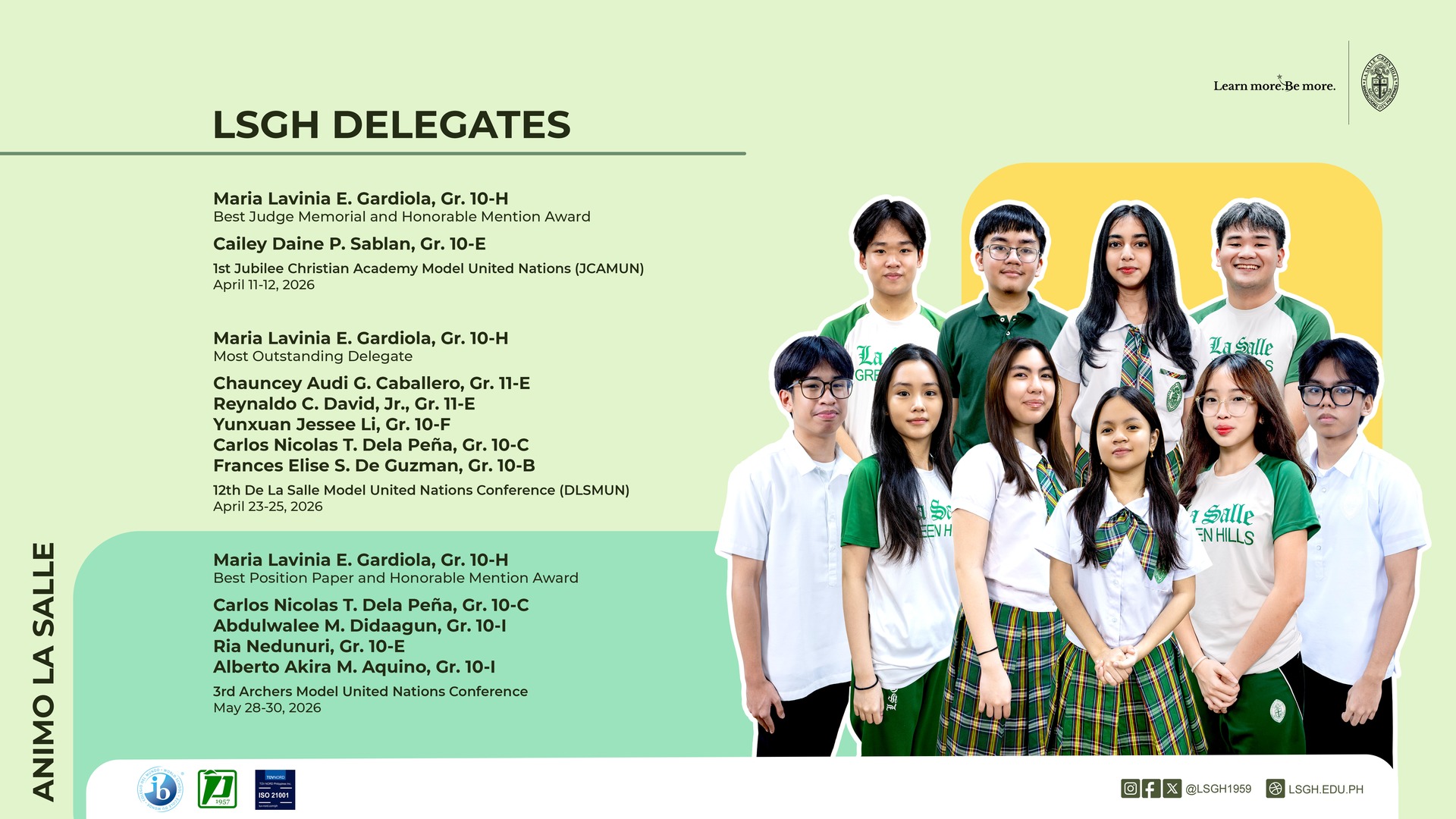 Finding Their Voice: LSGH Delegates Excel in Model United Nations