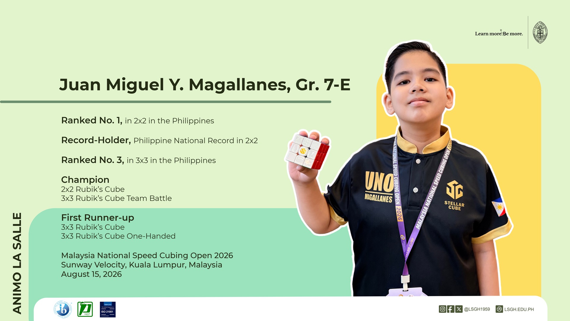 Juan Miguel Magallanes Rises as a National Speedcubing Star