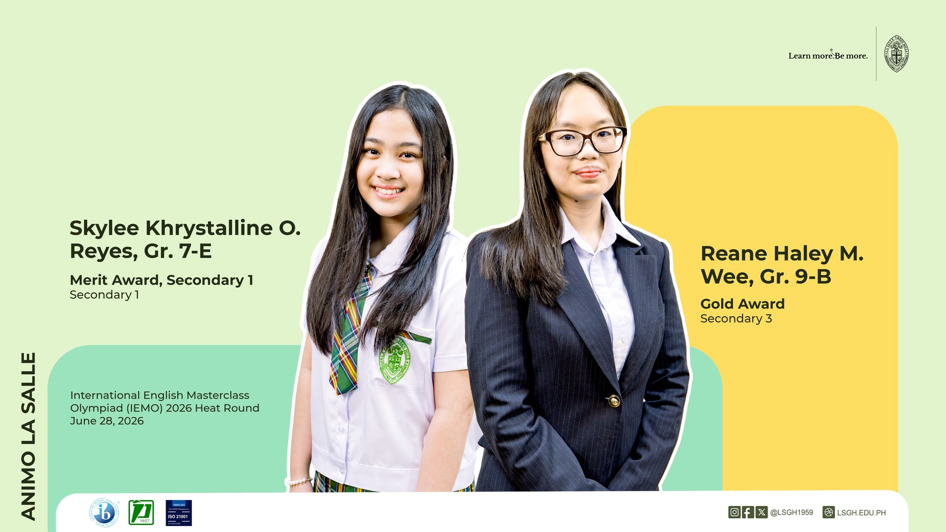 LSGH Students Earn Honors in International English Olympiad